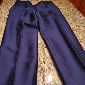 Talbots Navy Silk Side Zip Pants Size 10